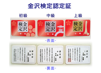 金沢検定認定証